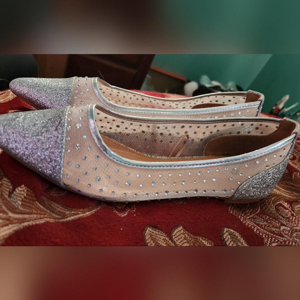 Rampage Silver Rhinestone FLATS - Picture 5 of 7